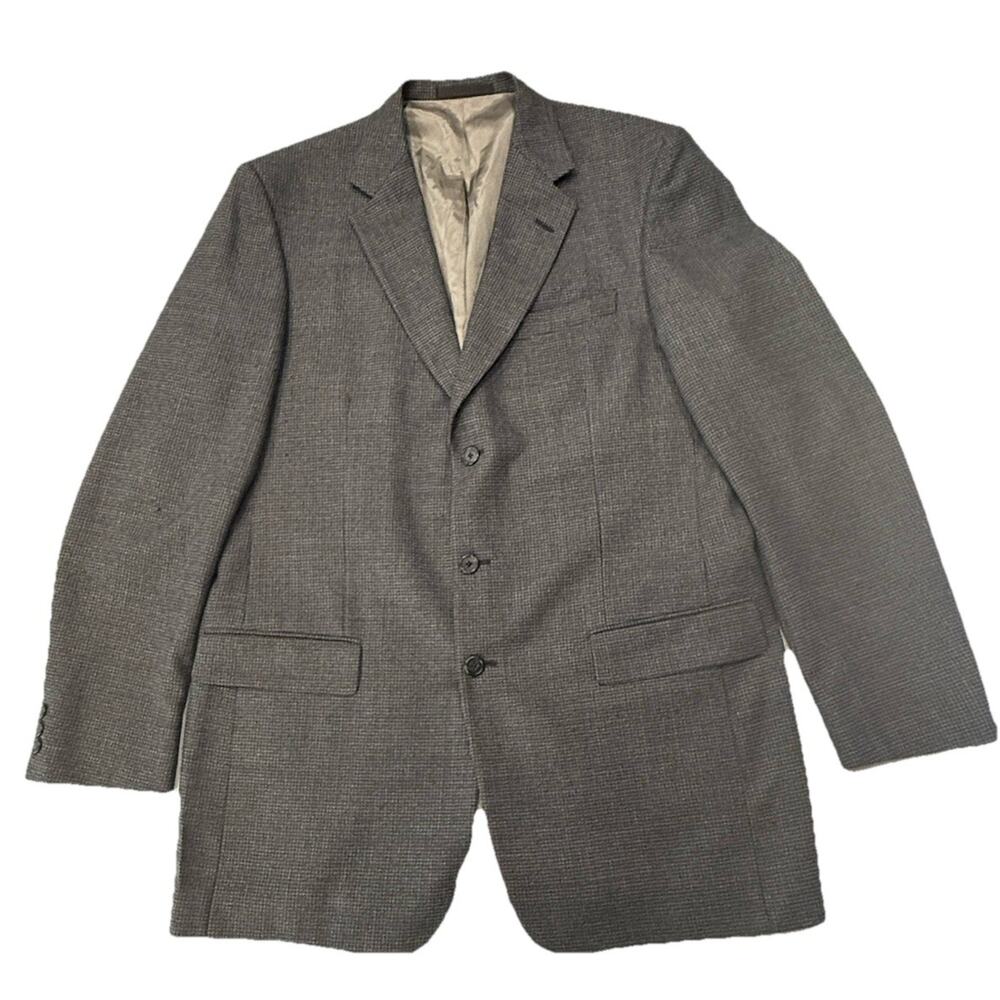 Vintage Givenchy Monsieur 42XT Silk Wool Gray Sport Coat Blazer USA Union
